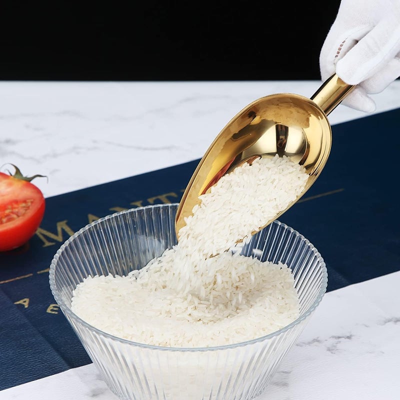 Berglander Stainless Steel Gold Ice Scoop 6 OZ, Titanium Golden Plating Metal Ice Scooper For Ice Maker, Multipurpose For Candy Wedding Kitchen Bar Party, Pet Animal Dog Food Scoop Beach Shovel - Image 5